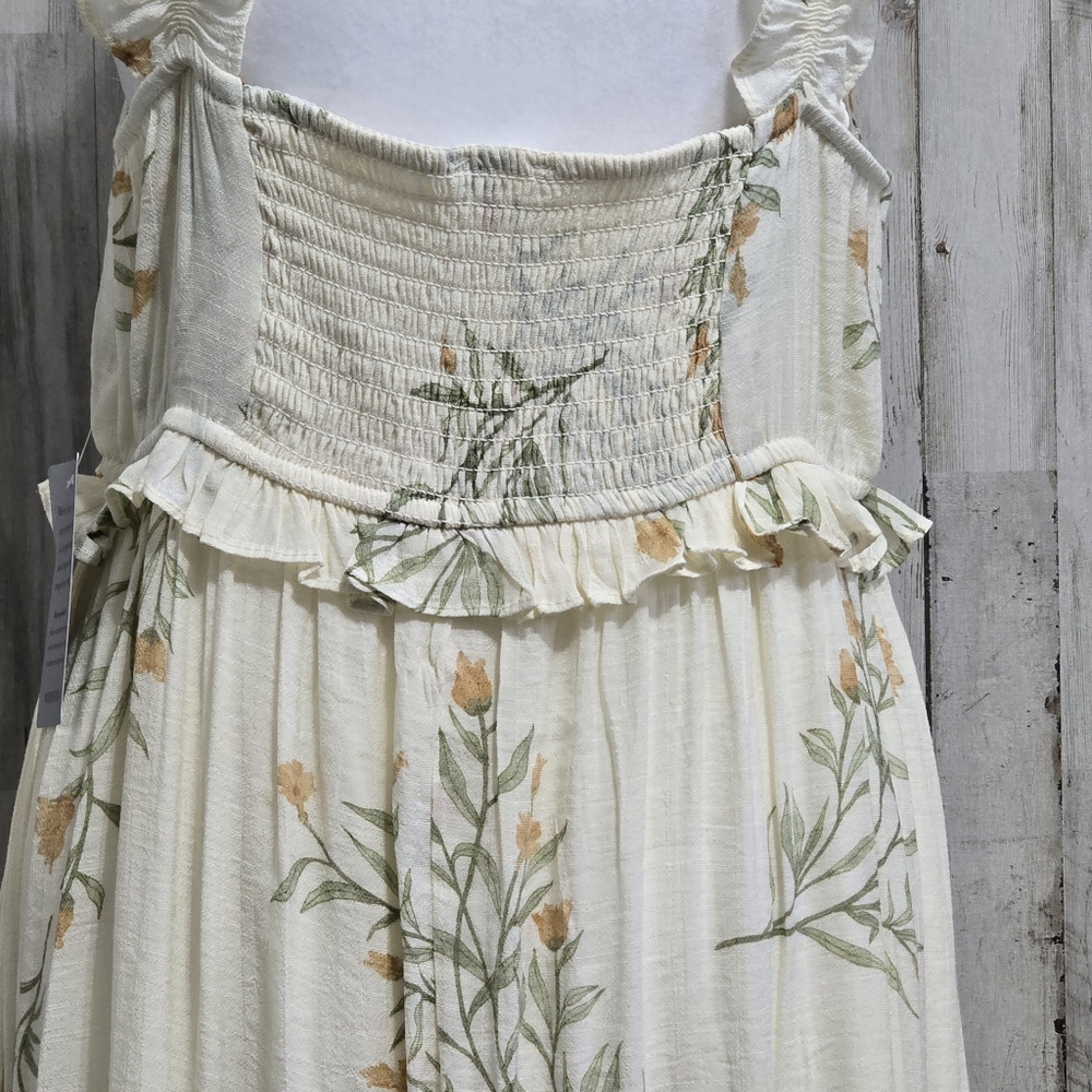 Blu Pepper Ivory Floral Ruffle Tiered Maxi Dress Size Large - Picture 7 of 9